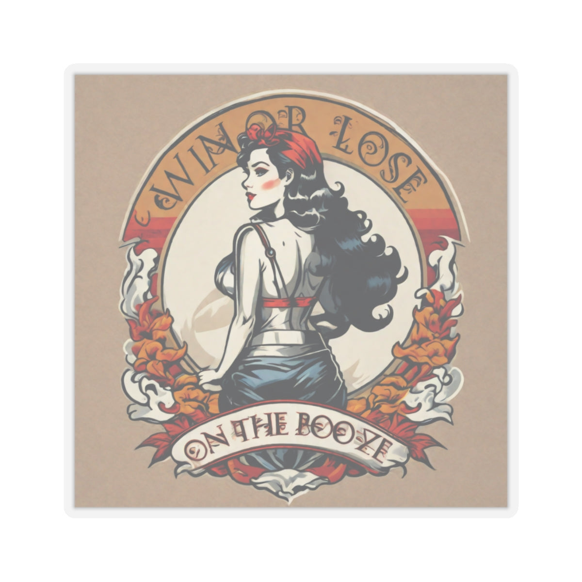 Win or Lose on the booze sticker