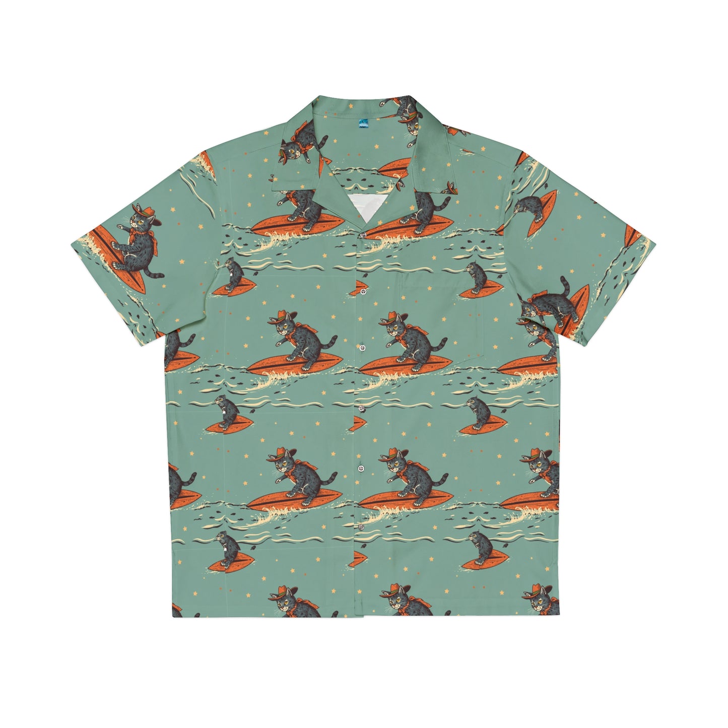 Hawaiian Shirt - Surfing Cowboy Cats Operator Shirt