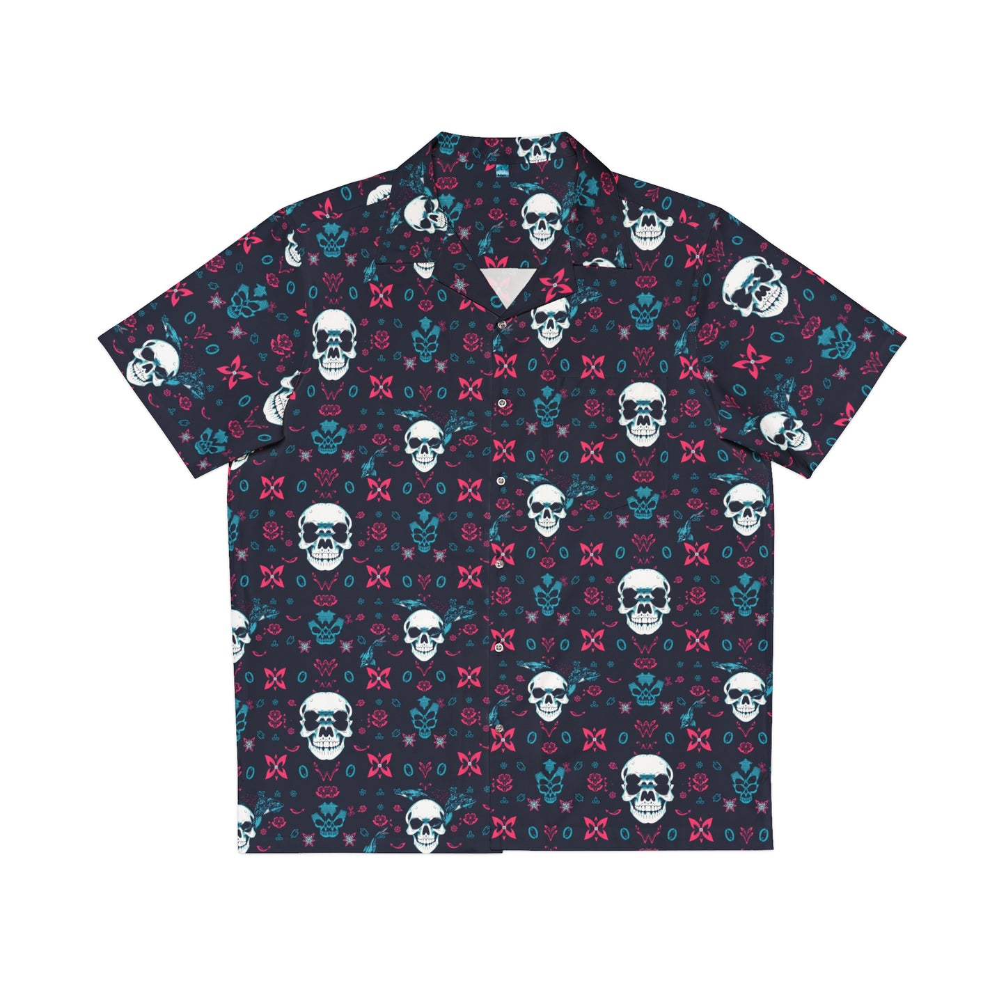 Men's Hawaiian Shirt - Posh Skull Pattern Operator Shirt