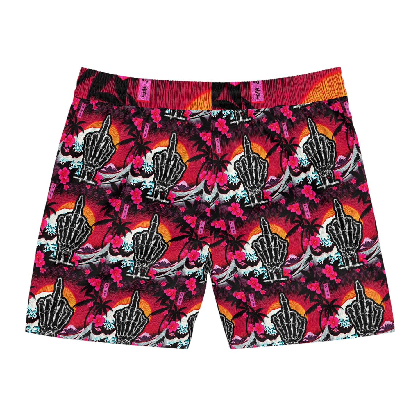 Swim Shorts Middle Finger Neon Waves