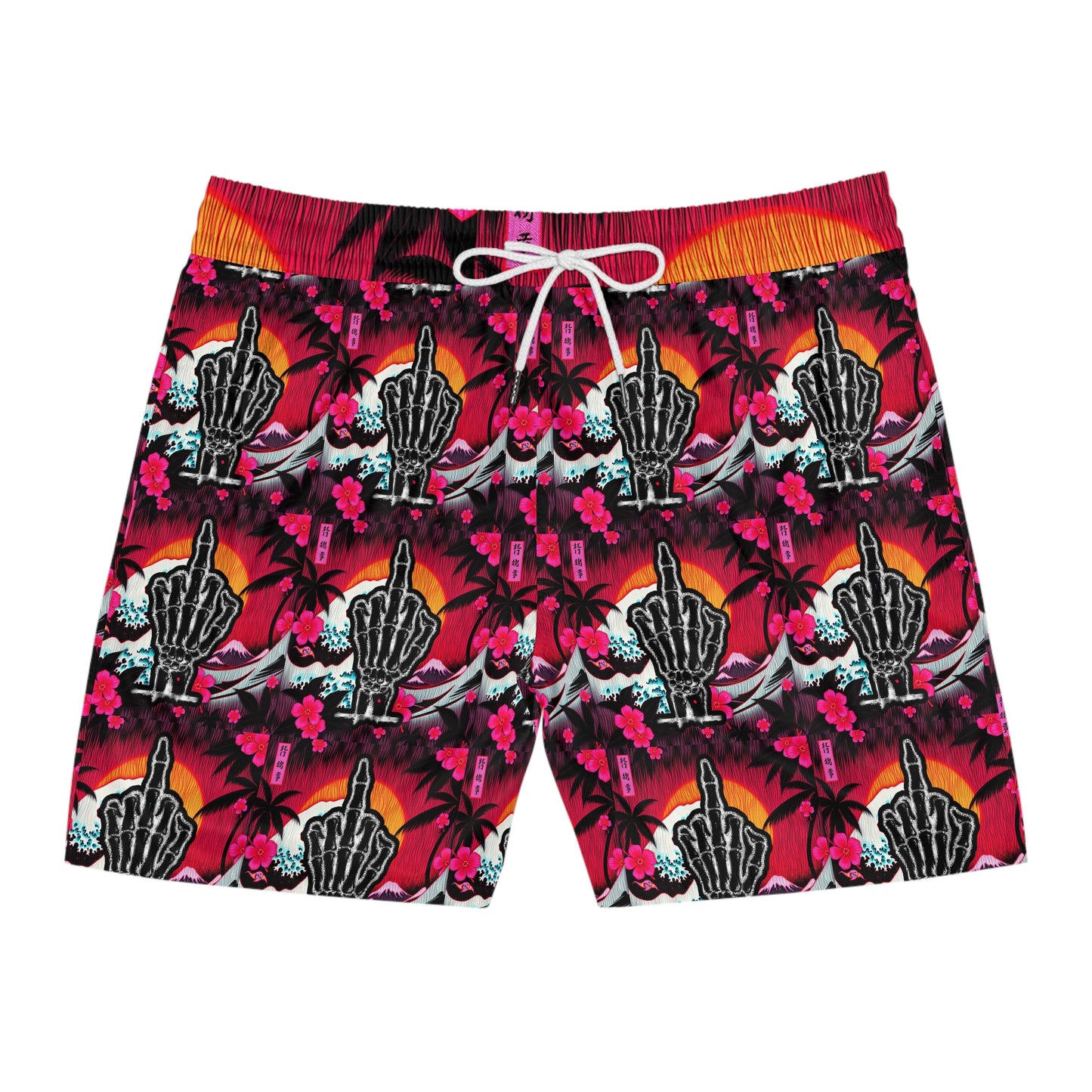 Swim Shorts Middle Finger Neon Waves