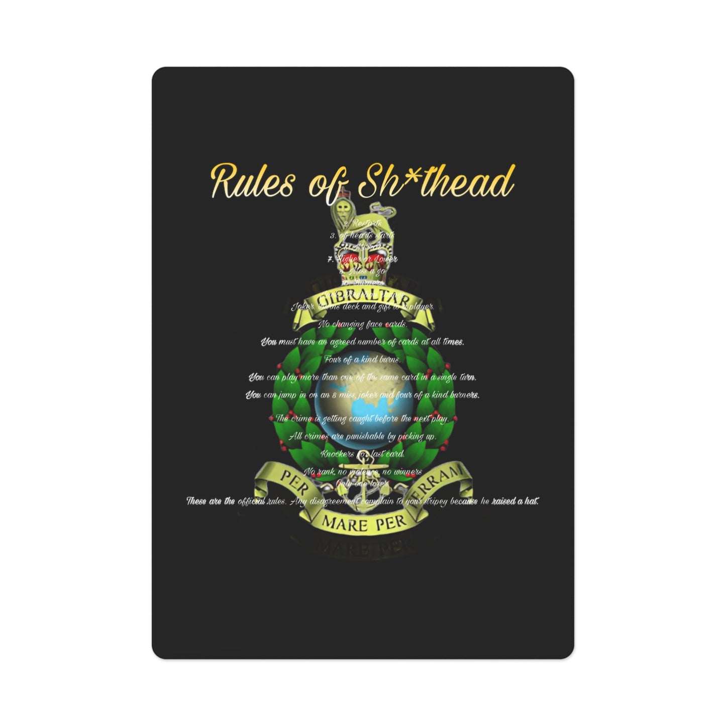 Globe and Laurel cards (Rules of Sh*thead)