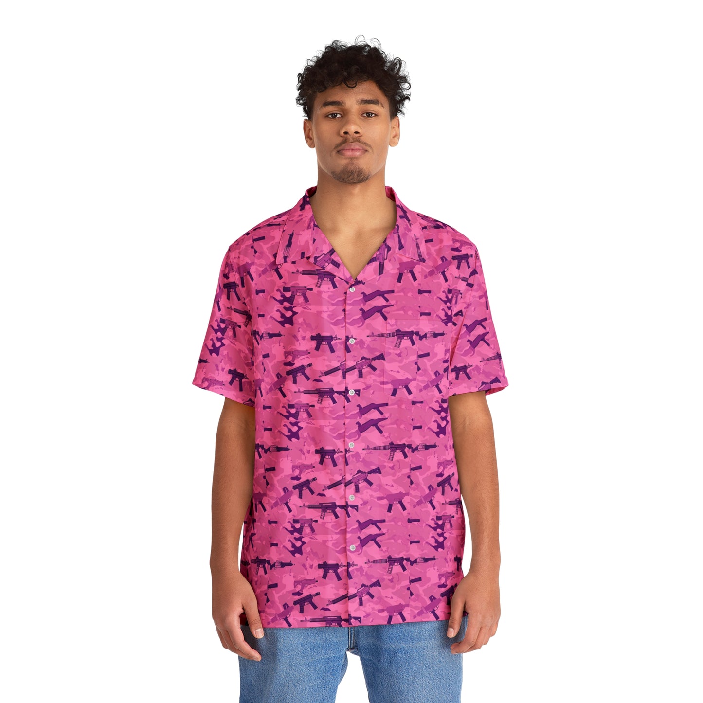 Pink Camo Hawaiian shirt