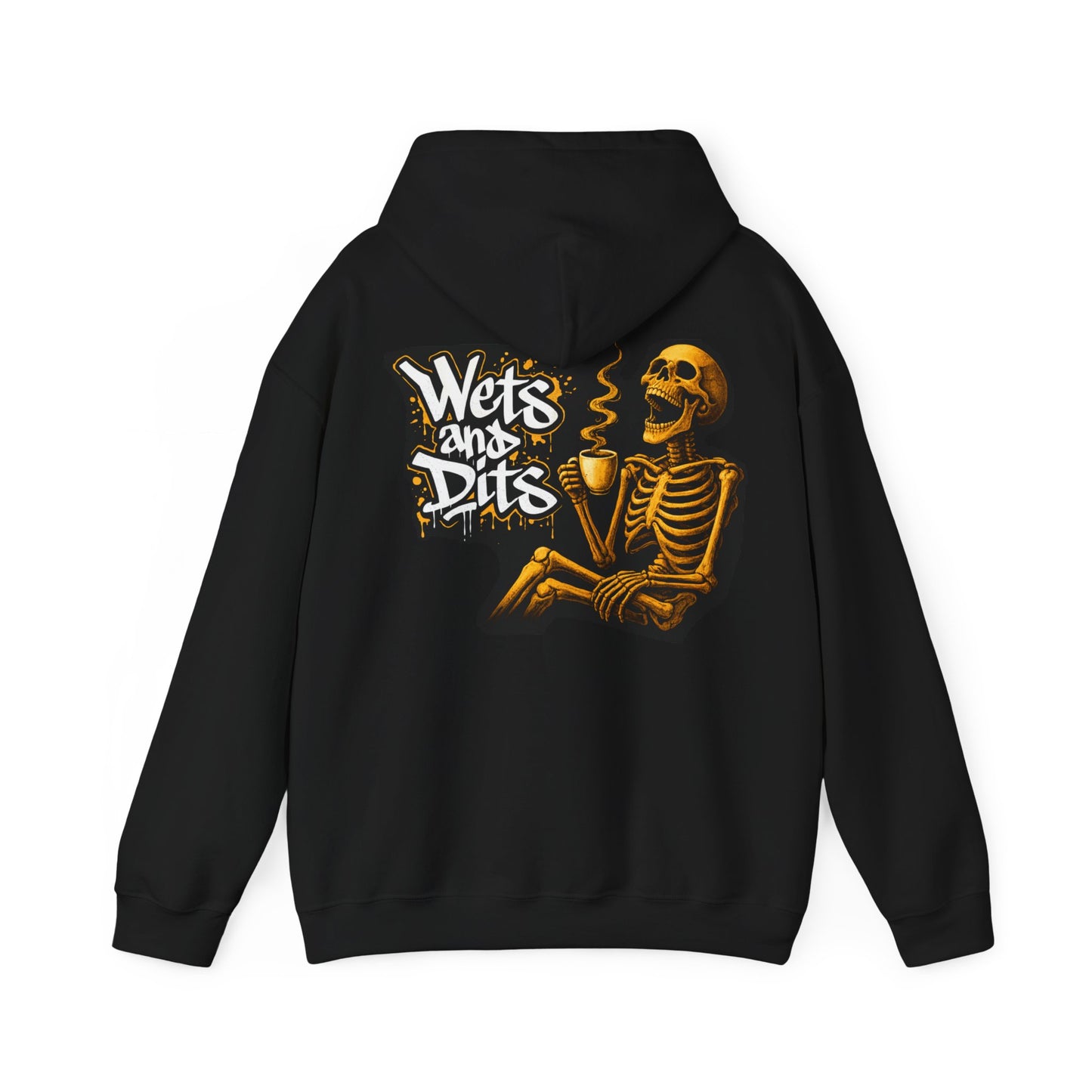 Skeleton Coffee Hoodie - “Wets and Dits” Graphic Pullover