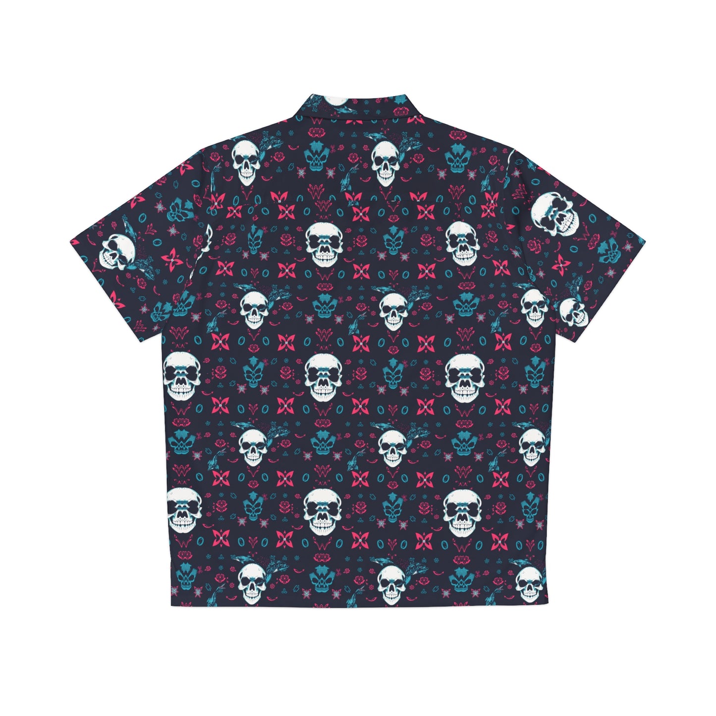 Men's Hawaiian Shirt - Posh Skull Pattern Operator Shirt