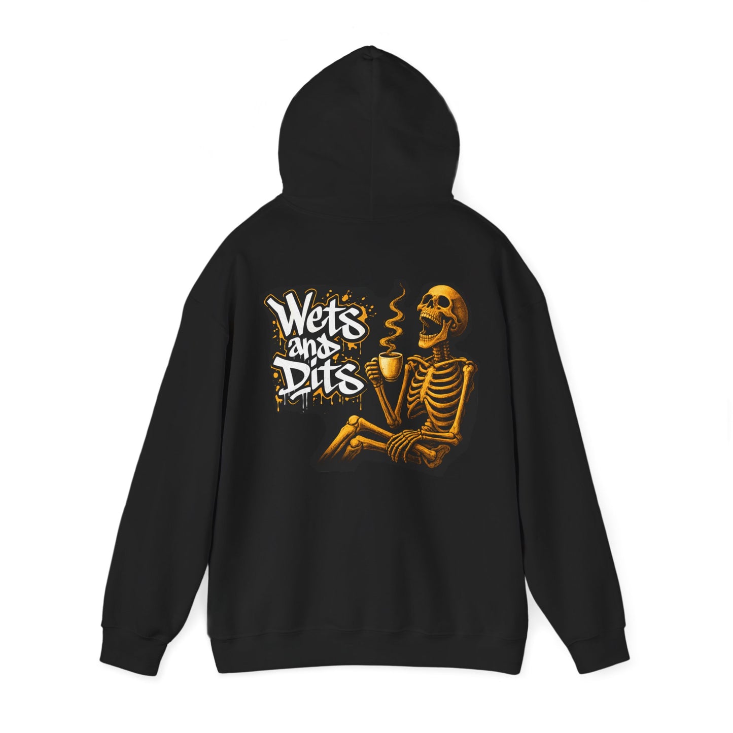 Skeleton Coffee Hoodie - “Wets and Dits” Graphic Pullover